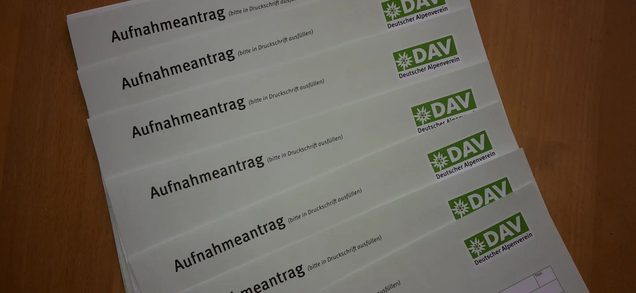 DAV Aufnahmeantrag | © DAV Sektion Fulda