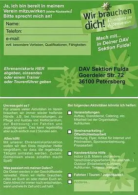 Ehrenamtskarte DAV Fulda | © DAV Sektion Fulda