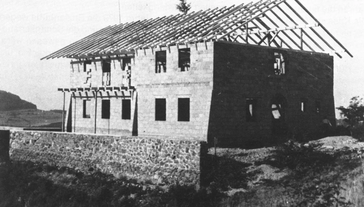 Enzianhütte, Weiherberg, Rhön, historisches Bild Richtfest | © DAV Sektion Fulda