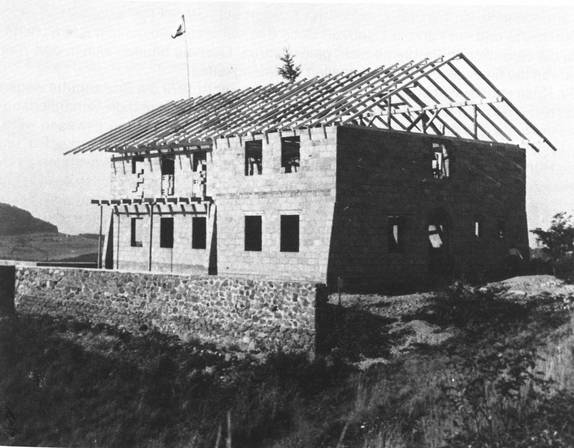 Enzianhütte, Weiherberg, Rhön, historisches Bild Richtfest | © DAV Sektion Fulda