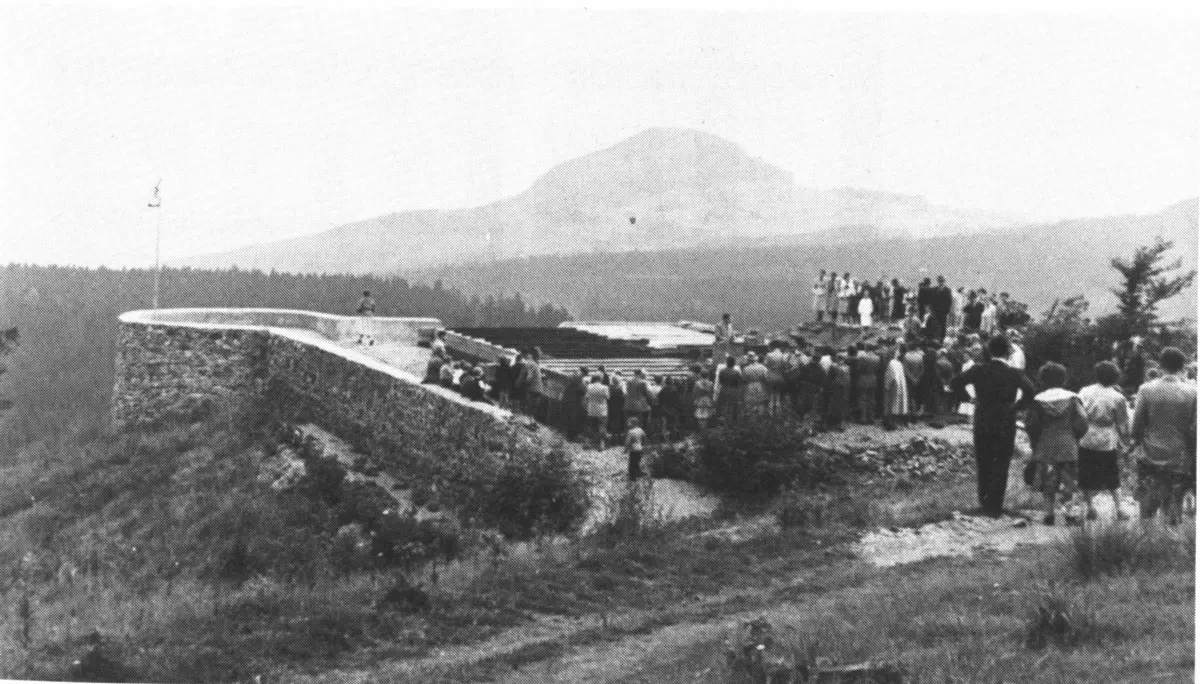 Enzianhütte, Weiherberg, Rhön, historisches Bild Grundsteinlegung | © DAV Sektion Fulda