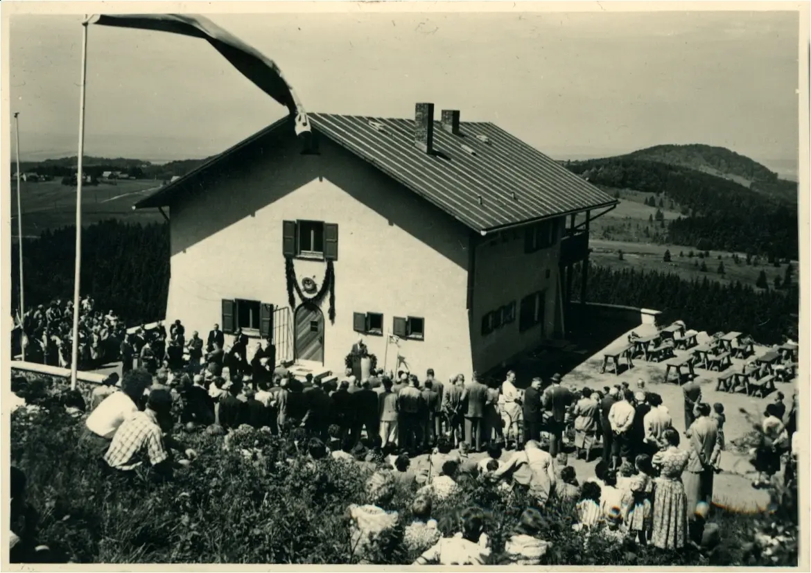 Enzianhütte, Weiherberg, Rhön, historisches Bild Einweihung | © DAV Sektion Fulda