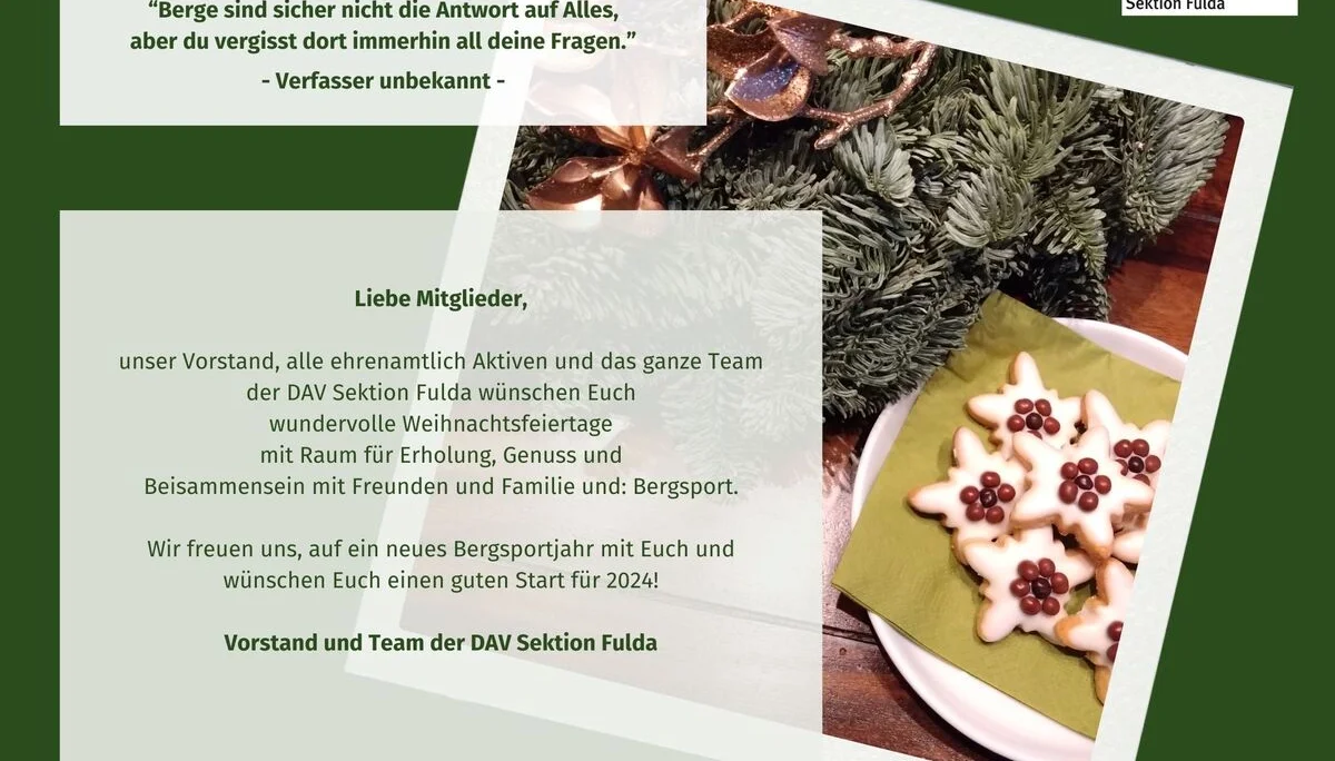 Weihnachtsgrüße | © DAV Sektion Fulda