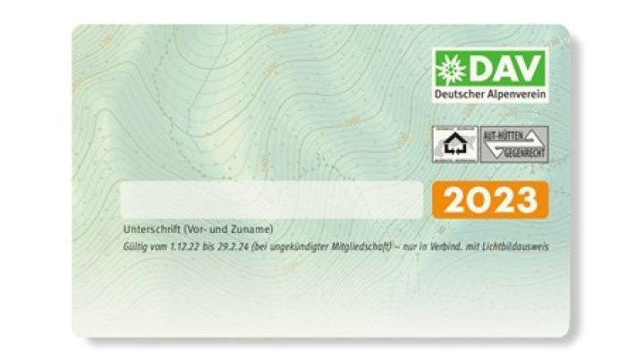 DAV Mitgliedsausweis 2023 | © Deutscher Alpenverein