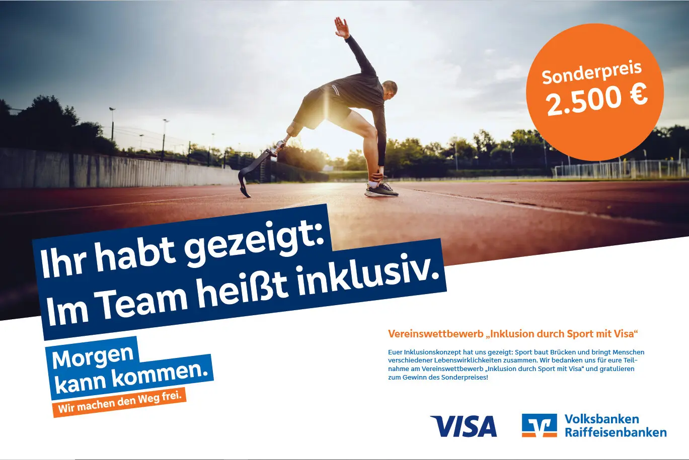 Scheckübergabe Wettbewerb Inklusion durch Sport | © Raiffeisenbank Biebergrund-Petersberg