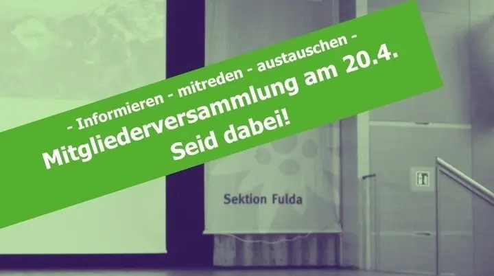 Erinnerung Mitgliederversammlung | © DAV Sektion Fulda